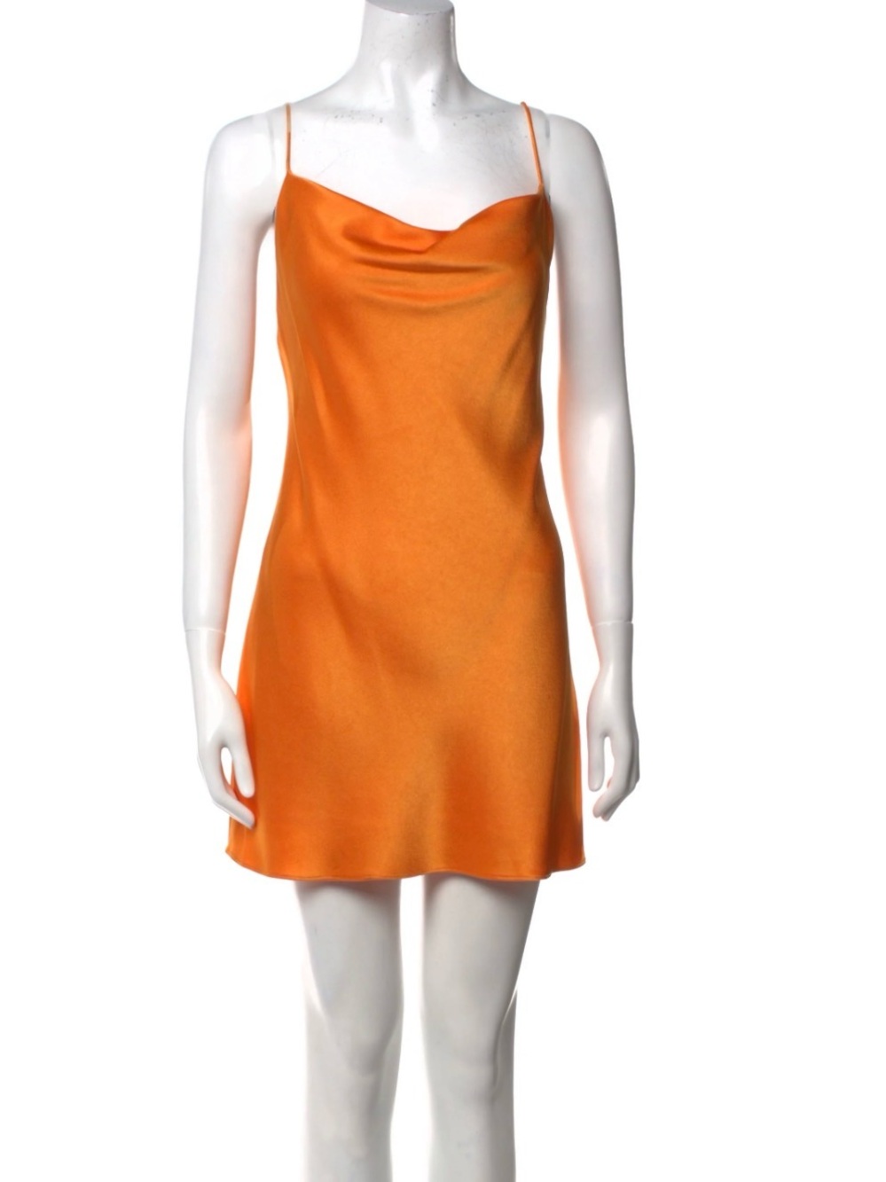 Alice + Olivia Cowlneck Tangerine Strappy Slip Mini Party Dress - Picture 4 of 7